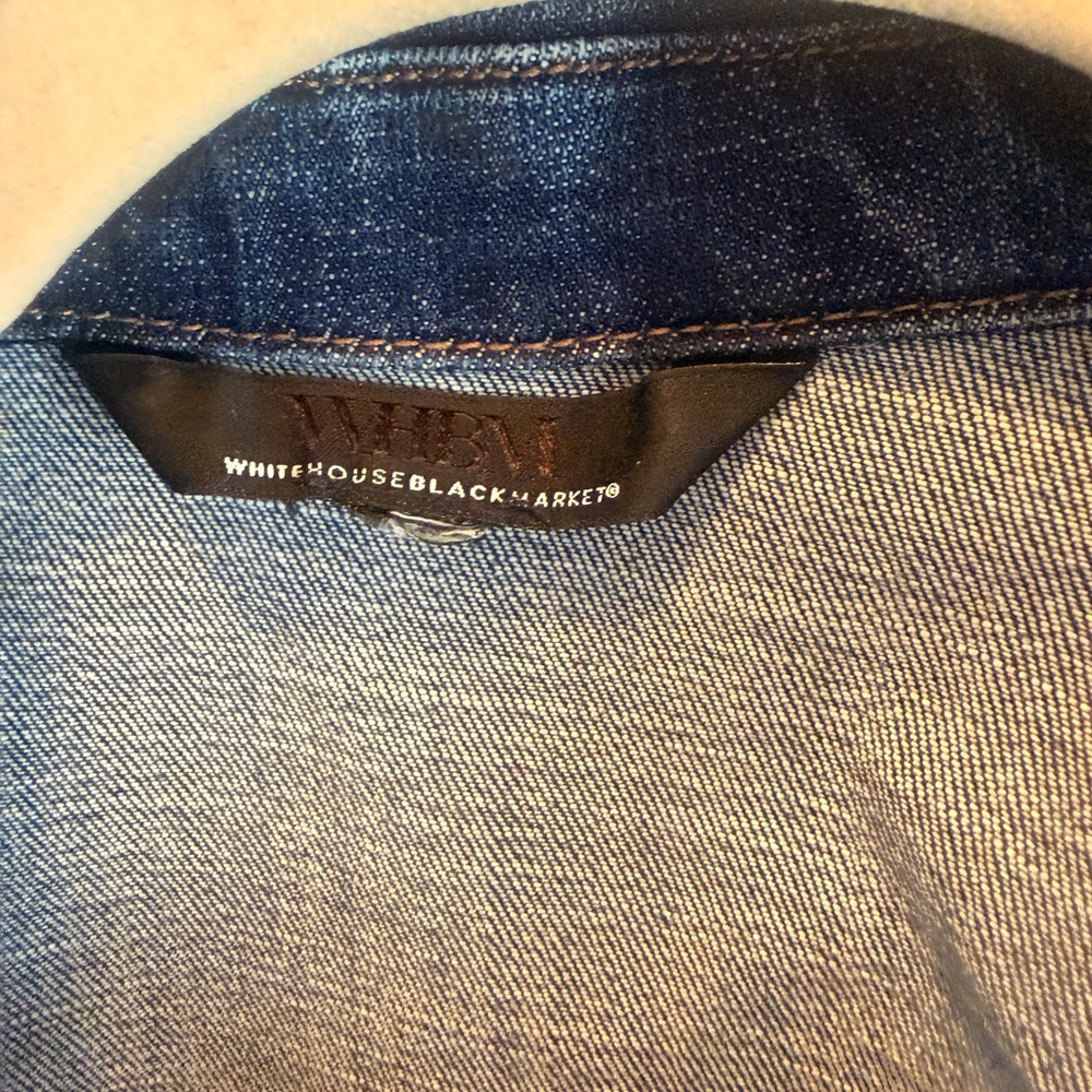 White House Black Market Blue Jean Jacket in Size L - Picture 2 of 6